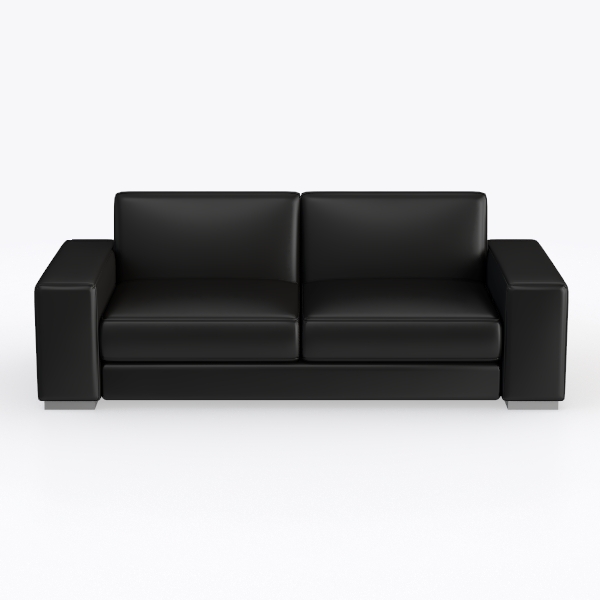 Faux Leather Couch, Mid Century Modern Comfy | Homestyler